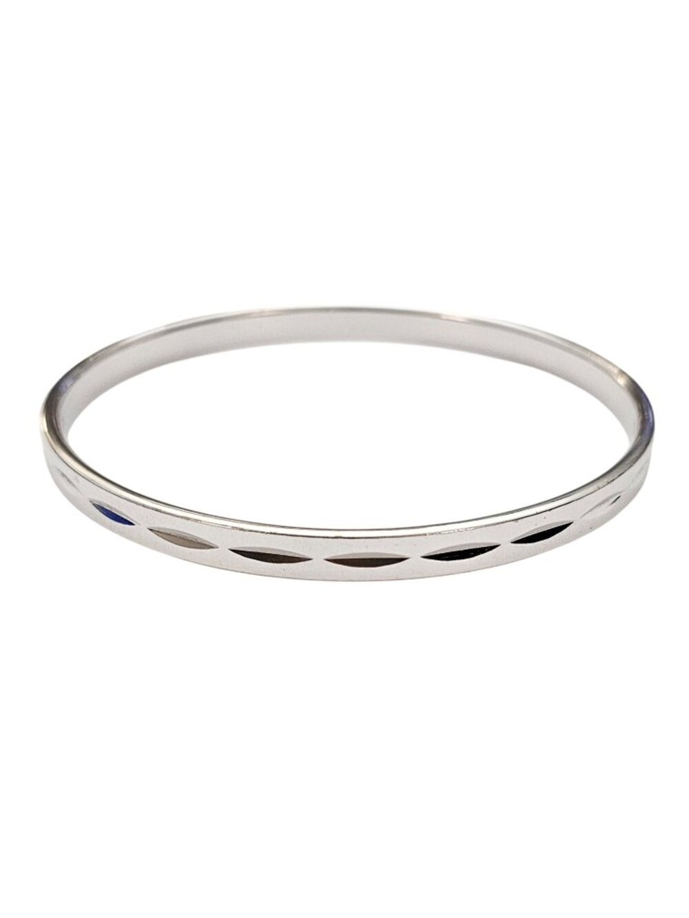 Monet Silver Tone Linen Etched Bangle Vintage Bracelet Signed, J647
